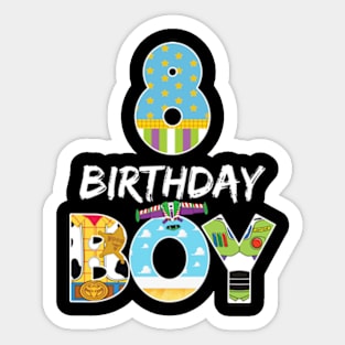 Toy Funny 8th Birthday Story B-day Gift For Boys Kids Sticker